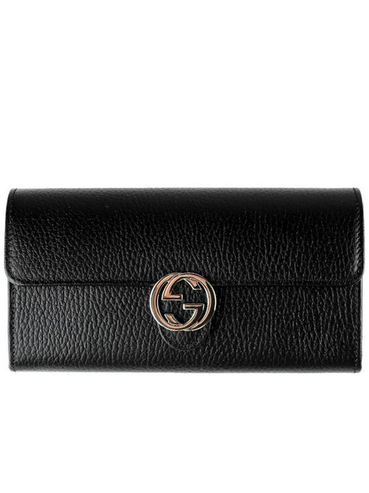 GG Interlocking Long Wallet Black - GUCCI - BALAAN 2