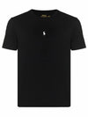 Men's Embroidered Central Pony Short Sleeve T-Shirt  Black - POLO RALPH LAUREN - BALAAN 1