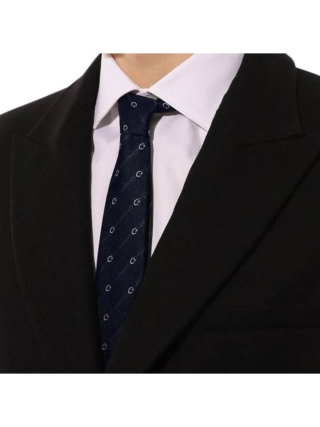 Interlocking G Silk Tie Navy - GUCCI - BALAAN 10