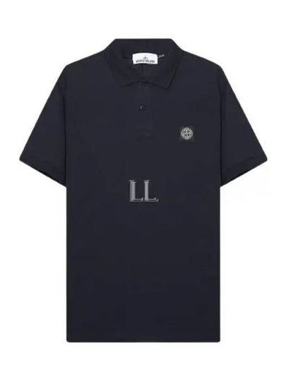 Men's Logo Patch Polo Shirt Navy - STONE ISLAND - BALAAN 2