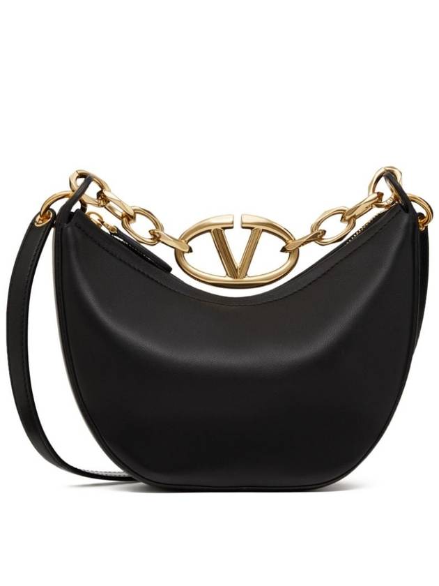 V Logo Zip-Up Small Tote Bag Black - VALENTINO - BALAAN 2