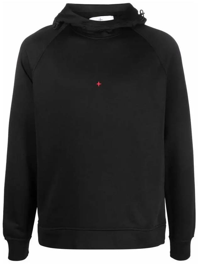 Back Logo Hoodie Black - STONE ISLAND - BALAAN 2