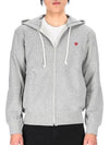 Mini Red Heart Logo Zip Up Hoodie Grey - COMME DES GARCONS - BALAAN 2