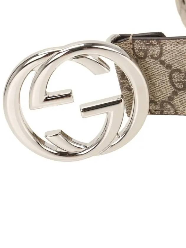 Interlocking G Buckle Leather Belt Beige Ebony - GUCCI - BALAAN 5