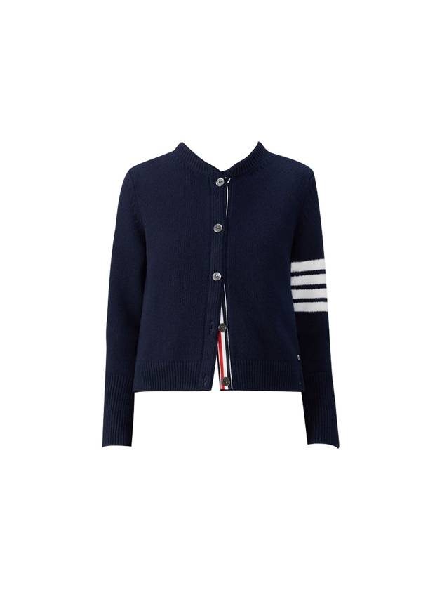 Floral Intarsia Cotton Cardigan Navy - THOM BROWNE - BALAAN 2