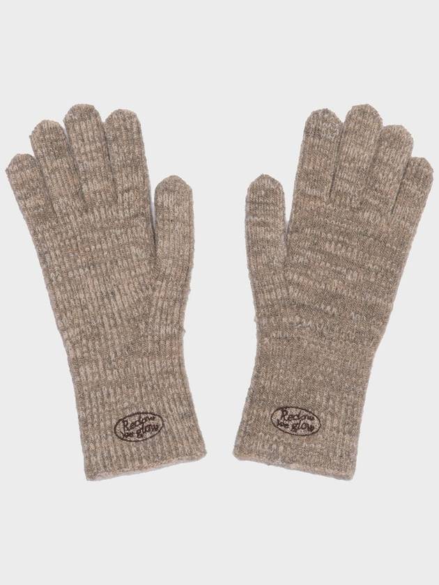 Knit Logo Gloves Oatmeal - RECLOW - BALAAN 1