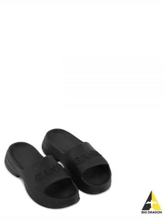 Pool Slippers Black - GANNI - BALAAN 2