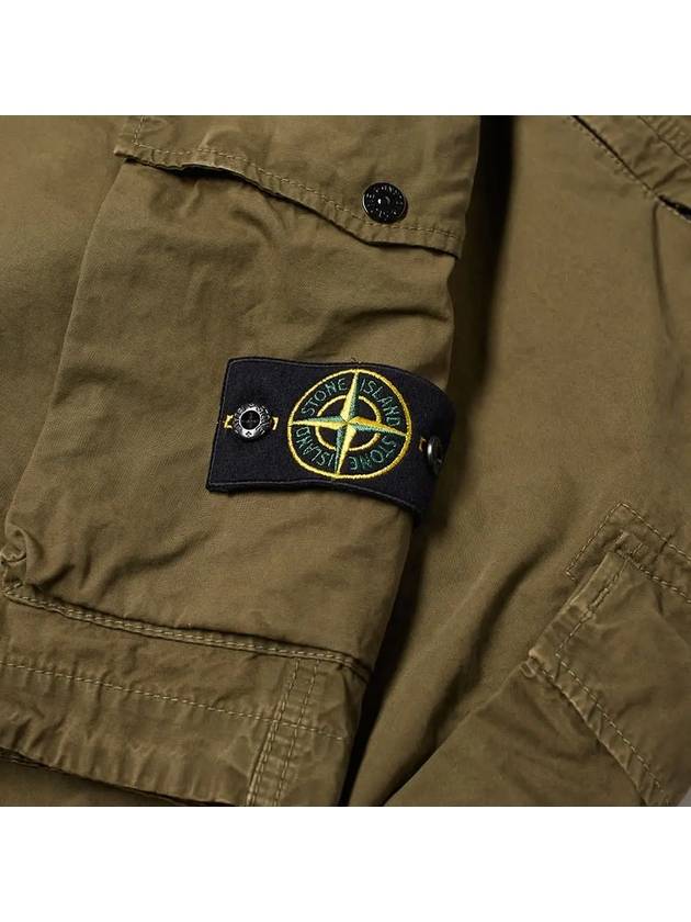 Men's Wappen Cotton Bermuda Cargo Shorts Khaki - STONE ISLAND - BALAAN 3