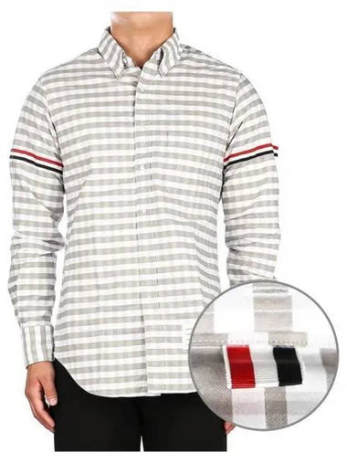 Men s checked long sleeve shirt 271602 - THOM BROWNE - BALAAN 1