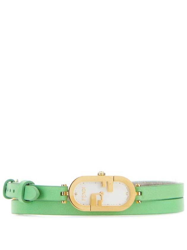 Women's Eau Rock Vertical Oval Leather Watch Green - FENDI - BALAAN 2