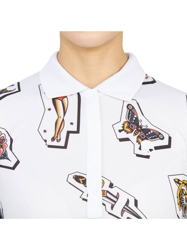 Women's Golf Short Sleeve PK Shirt White - HYDROGEN - BALAAN 7