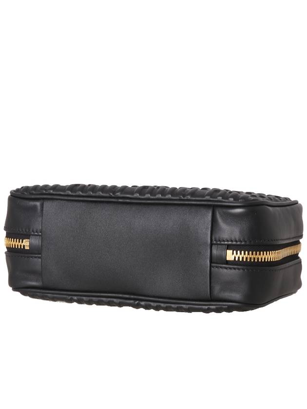 Embossed Logo Leather Top Handle Shoulder Bag Black - MIU MIU - BALAAN 5