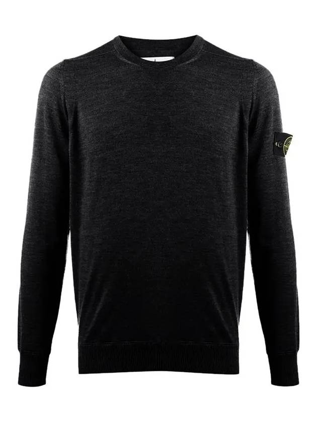 Light Wool Crewneck Knit Top Dark Grey - STONE ISLAND - BALAAN 3