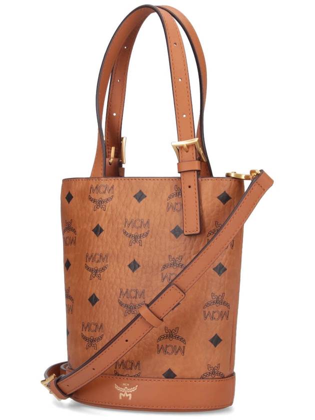 Aren Visetos Bucket Tote Bag Brown - MCM - BALAAN 3