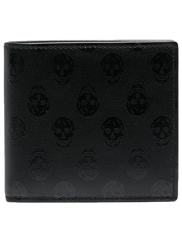 Biker Skull Pattern Bicycle Wallet Black - ALEXANDER MCQUEEN - BALAAN.