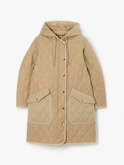 Diamond Quilted Hoodie Padding Archive Beige - BURBERRY - BALAAN 2