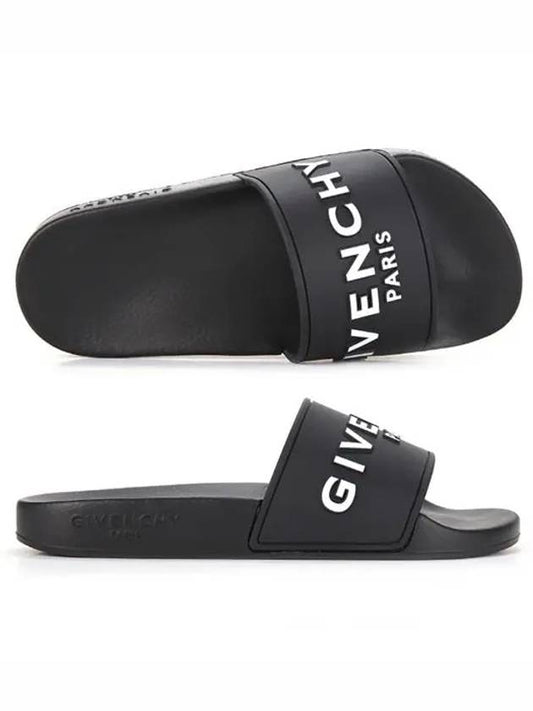 Logo Detail Slides Slippers Black - GIVENCHY - BALAAN 2