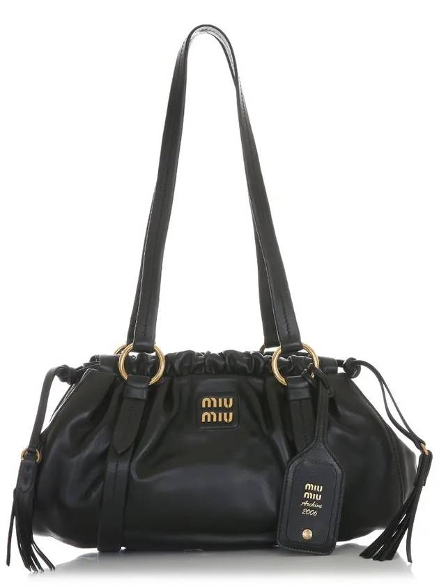 Joie Nappa Leather Tote Bag Black - MIU MIU - BALAAN 3