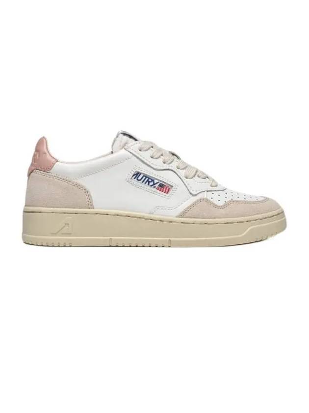 Medalist Leather Suede Low Top Sneakers White Pink - AUTRY - BALAAN.