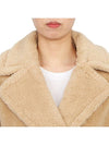 Ramino Belt Virgin Wool Fur Coat Beige - MAX MARA - BALAAN 8