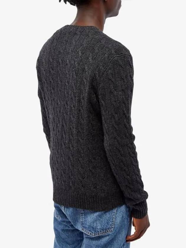 Embroid Logo Cable Knit Top Dark Grey - POLO RALPH LAUREN - BALAAN 4