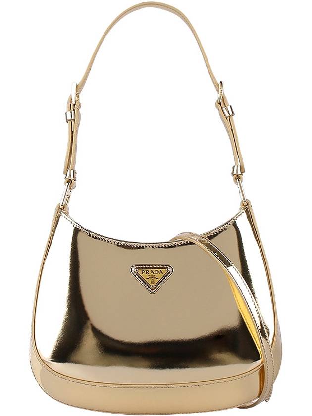 Cleo Brushed Shoulder Bag Gold - PRADA - BALAAN 3