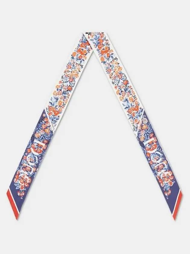 Floral Print Silk Neck Bow Navy Red - GUCCI - BALAAN 3