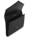 Monogram Envelope Flap Leather Clutch Bag Black - SAINT LAURENT - BALAAN 5