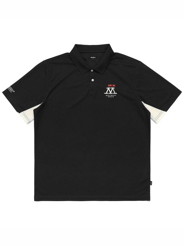 Home on the Range Performance Pique Polo T Shirt BLACK - MALBON GOLF - BALAAN 1