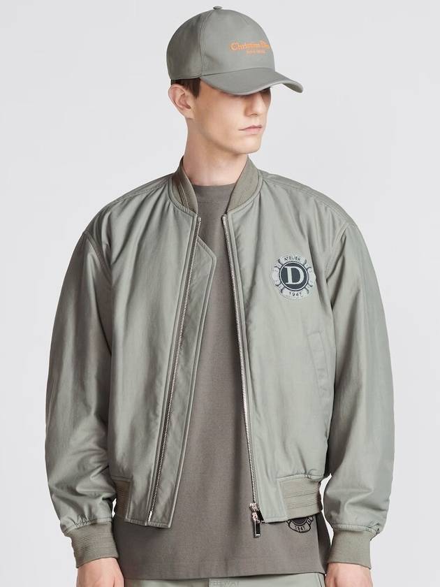 Cotton Blend Bomber Jacket Grey - DIOR - BALAAN 2