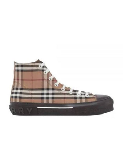 Vintage Check Stripe Logo High Top Sneakers Brown - BURBERRY - BALAAN 2