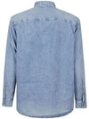 Embroidered Logo Denim Long Sleeve Shirt Light Blue - DIESEL - BALAAN 3