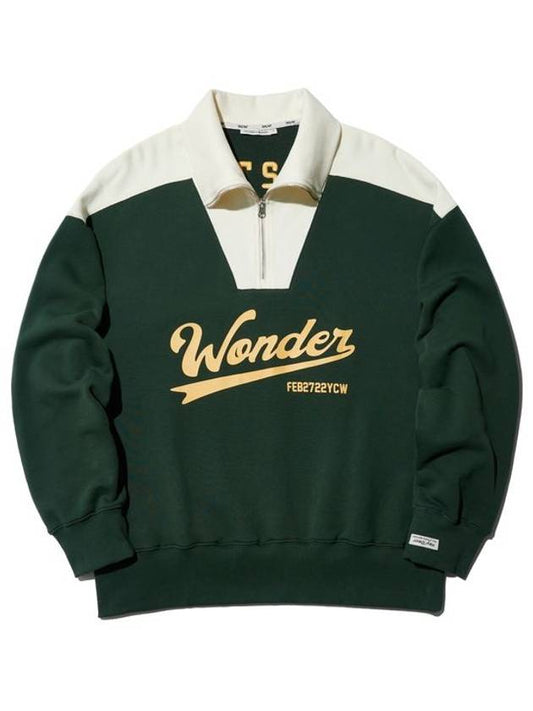 Wonder half zip-up sweatshirt dark green - YCW - BALAAN 2