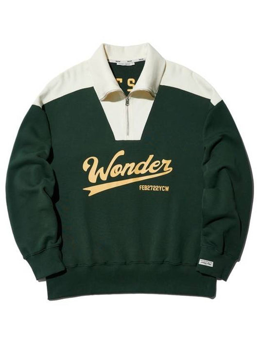 Wonder Half Zip-Up Sweatshirt Dark Green - YCW - BALAAN 1