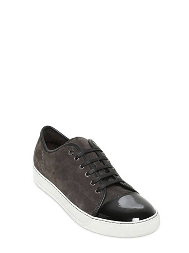 Cap Toe Velour Low Top Sneakers Black - LANVIN - BALAAN 3