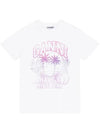 Logo Print Short Sleeve T-Shirt White - GANNI - BALAAN 1