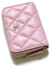 24SS Classic Caviar Zipper Card Wallet Pink AP0216 Kleokdok - CHANEL - BALAAN 5