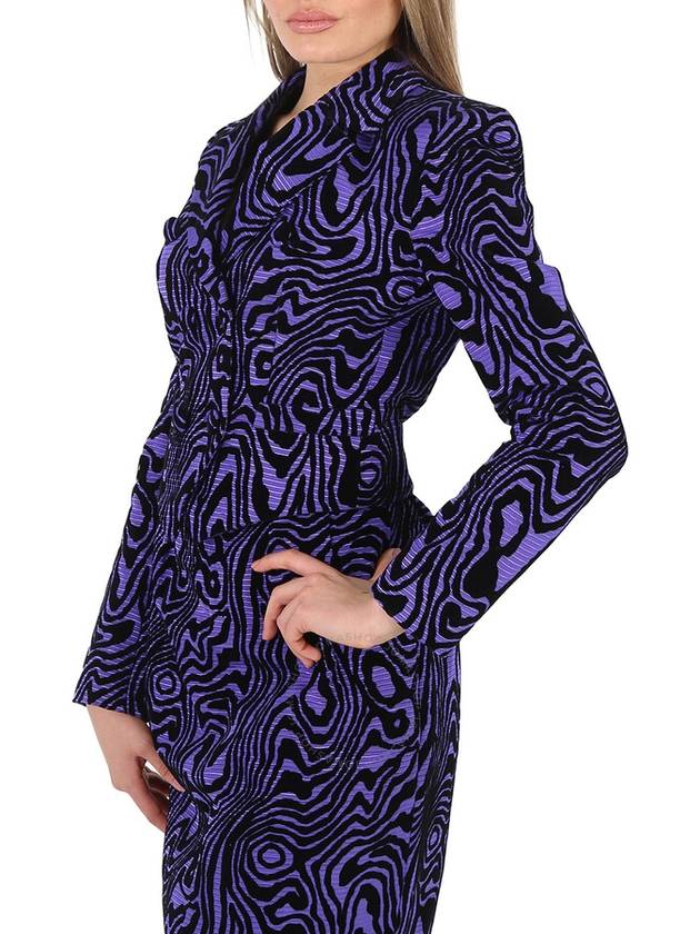 Moschino Ladies Purple Moire Effect Jacquard Blazer, Brand Size 38 (US Size 4) - MOSCHINO - BALAAN 2