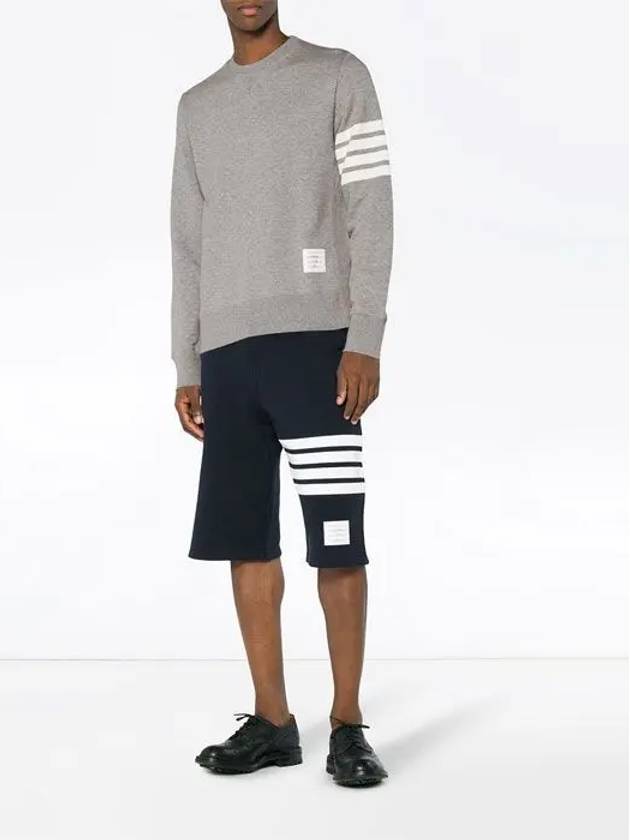 4 Bar Loopback Jersey Sweatshirt Light Grey - THOM BROWNE - BALAAN 4