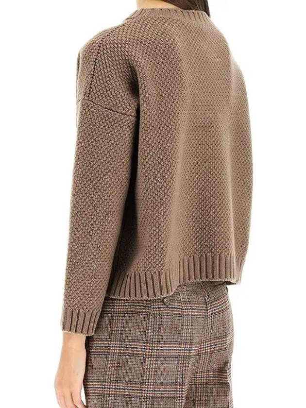 Ridente Wool Knit Top Brown - MAX MARA - BALAAN 3