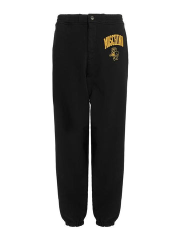 Men's Logo Print Track Pants Black - MOSCHINO - BALAAN 1