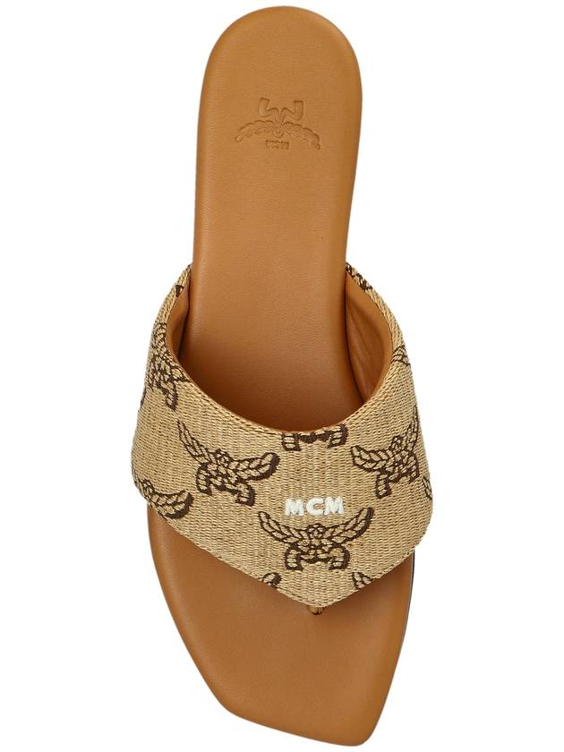 MCM Monogram Slides, Women's, Beige - MCM - BALAAN 6