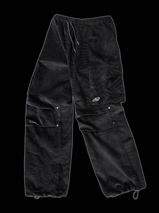 CORDUROY CARGO PARACHUTE PANTS BLACK - DRUG PRODUCT - BALAAN 1