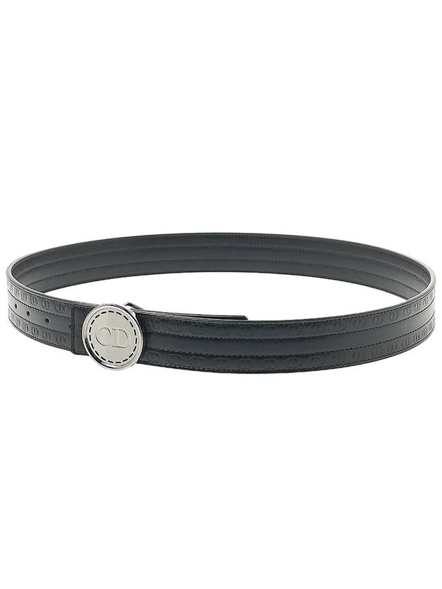 CD Circle Buckle Belt Black 4302RUVDQ - DIOR - BALAAN.