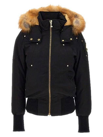 Gold Debbie Bomber Padding Black Fox Fur Brown - MOOSE KNUCKLES - BALAAN 1