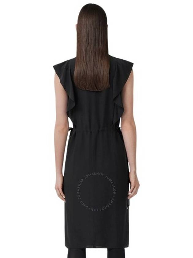 Burberry Kyle Ruffle Detail Silk Crepe De Chine Dress, Brand Size 2 (US Size 0) - BURBERRY - BALAAN 3