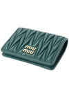 Matelasse Leather Half Wallet Green - MIU MIU - BALAAN 4