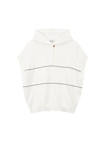 Women s Cashmere Hooded Knit Vest White 271105 - BRUNELLO CUCINELLI - BALAAN 1