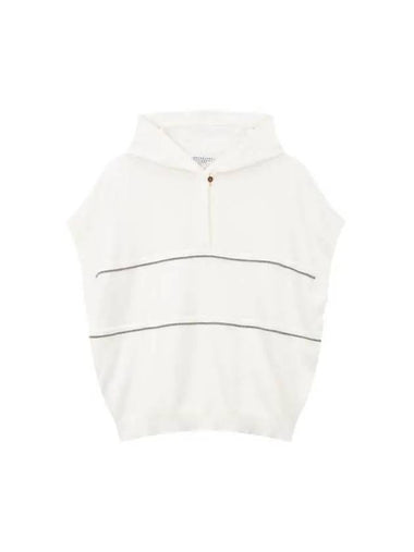 Women s Cashmere Hooded Knit Vest White 271105 - BRUNELLO CUCINELLI - BALAAN 1