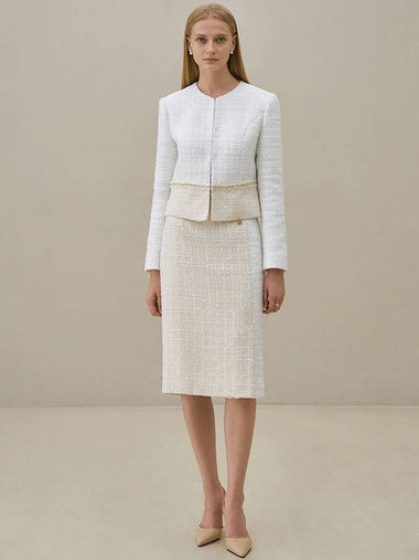 Women's Iris IRIS Tweed Suit Ivory - AME - BALAAN 1